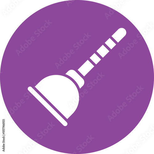 Plunger glyph circle icon