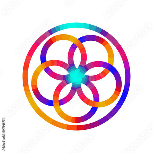 Abstract clipart wheel rainbow spectrum colors vector. Round circle color palette.