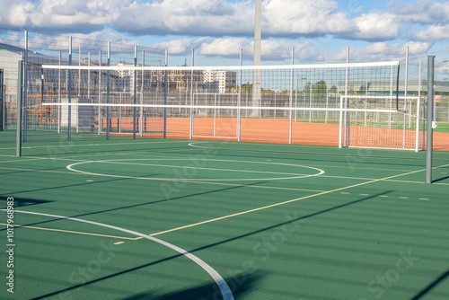 Outdoor volleyball stadium....