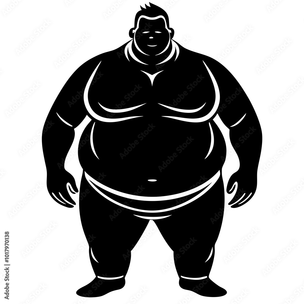 Fototapeta premium fat man silhouette vector