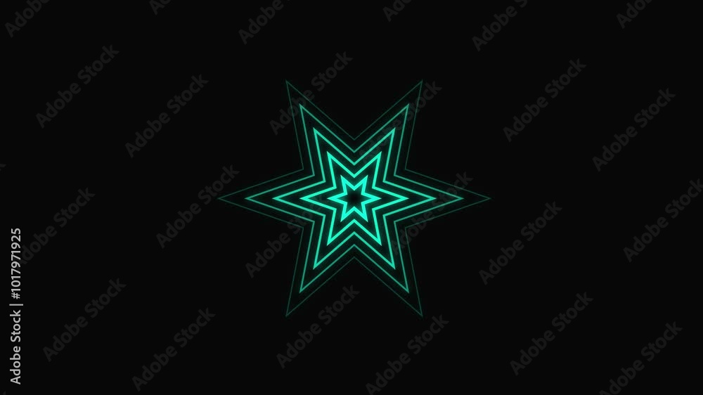 green line stars, repeating rotating abstract. green line stars, repeating rotating abstract.