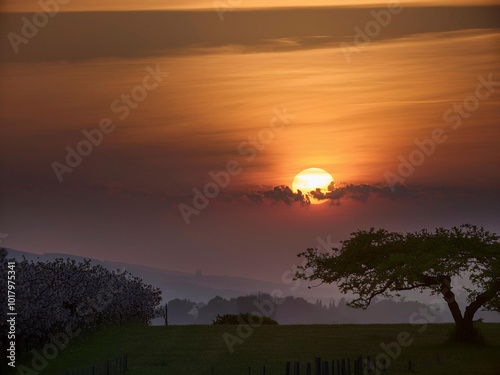 sunset over the mountains