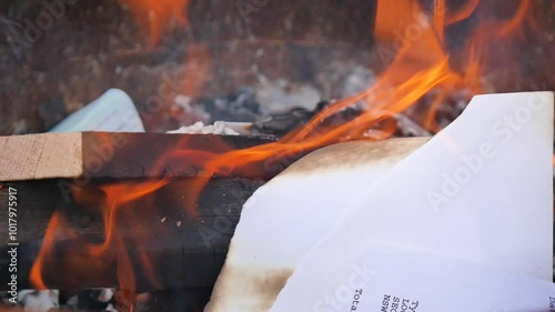Burning paper