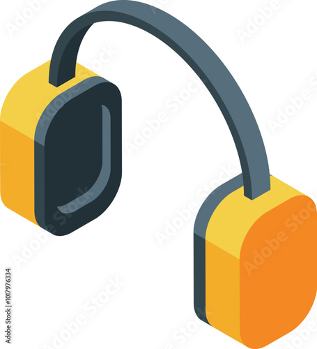 Yellow ear protectors reducing noise levels for safe work environment