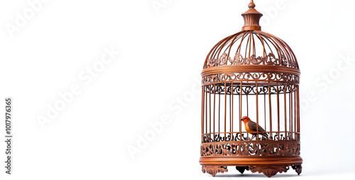 a bird in a cage

