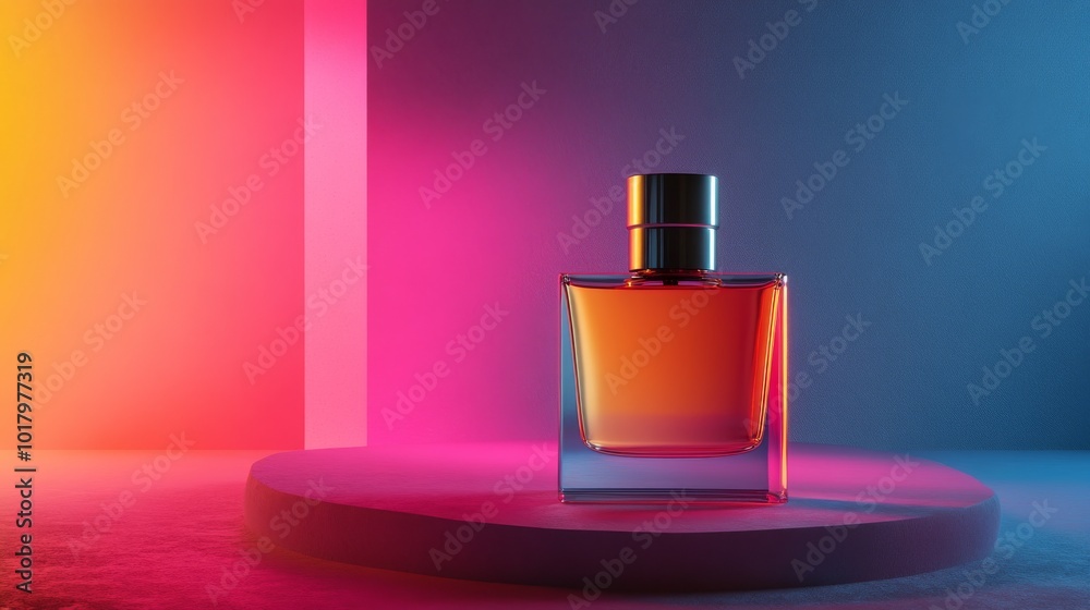 A sleek perfume bottle stands out against a bright neon backdrop. This elegant design is perfect for showcasing a new fragrance or spa brand. A sleek perfume bottle stands out against a bright neon backdrop. This elegant design is perfect for showcasing a new fragrance or spa brand.
