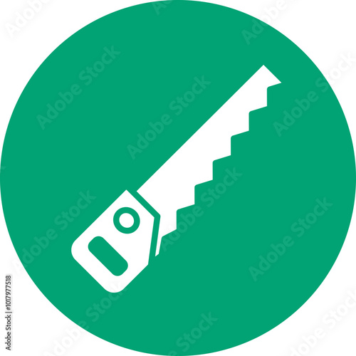 Handsaw glyph circle icon