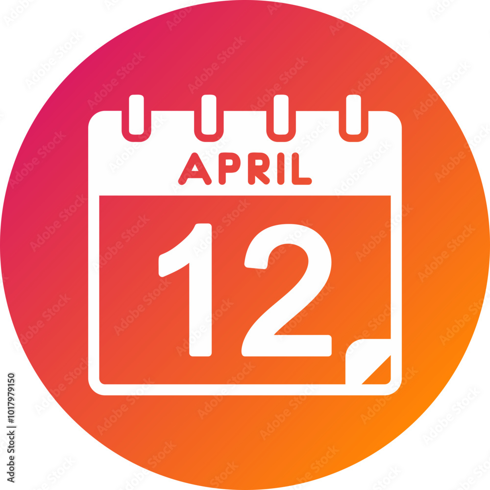 12 April Vector Icon Design 12 April Vector Icon Design