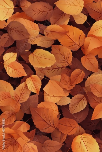Vibrant autumn leaves of red, orange, and yellow scattered on the ground duri...