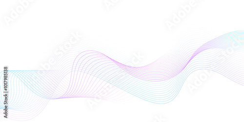 White wave curve lines banner background design. Abstract soft wave lines dynamic flowing Perpall light isolated background. Vector Illustration of the gray pattern of lines. stripes on white.	
