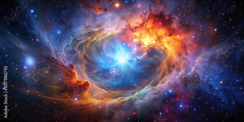 Majestic Nebula in Deep Space with Stars and Cosmic Dust Creating a Stunning Celestial Landscape