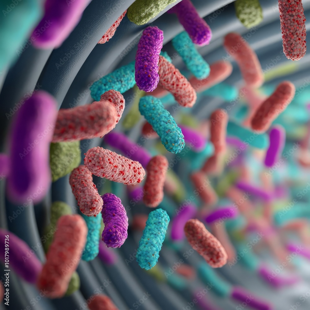 Bacteria in air duct system, spreading germs, 3D illustration Bacteria in air duct system, spreading germs, 3D illustration