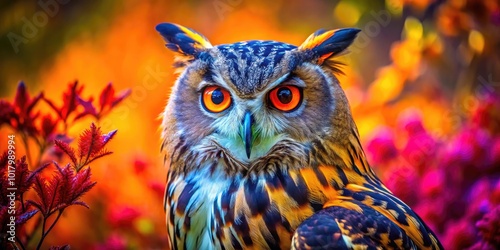 Majestic Owl Blending with Nature's Palette: An Intriguing Exploration of Color and Camouflage