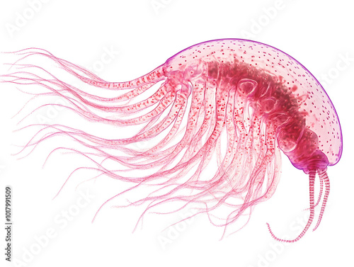 Leishmania parasite with its whiplike flagellum, isolated