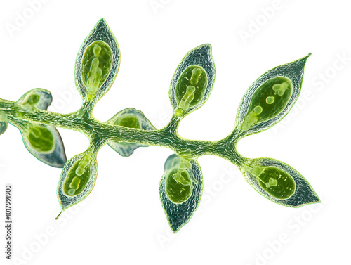 Chlamydomonas, green algae with flagella, isolated