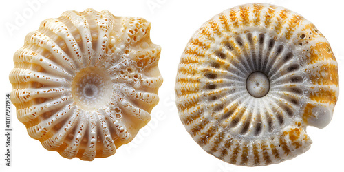 Foraminifera with its calcium carbonate shell, isolated