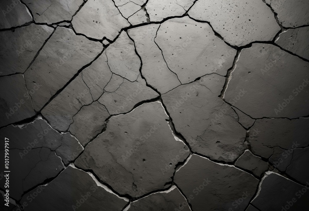 Texture of cracked concrete with deep cracks of dark gray color Texture of cracked concrete with deep cracks of dark gray color