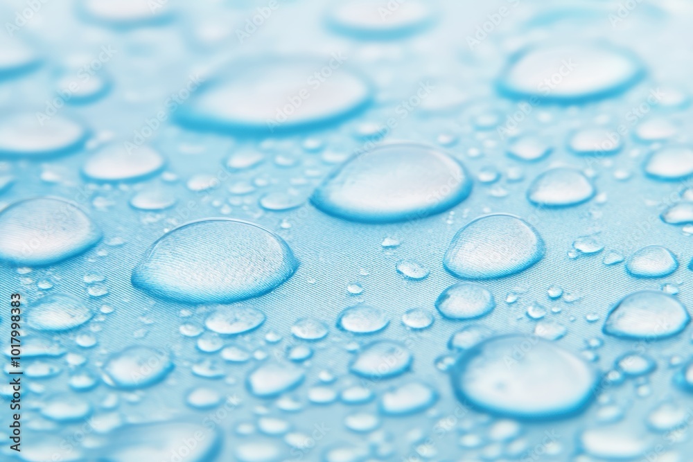 Tranquil water drops on serene blue surface Tranquil water drops on serene blue surface