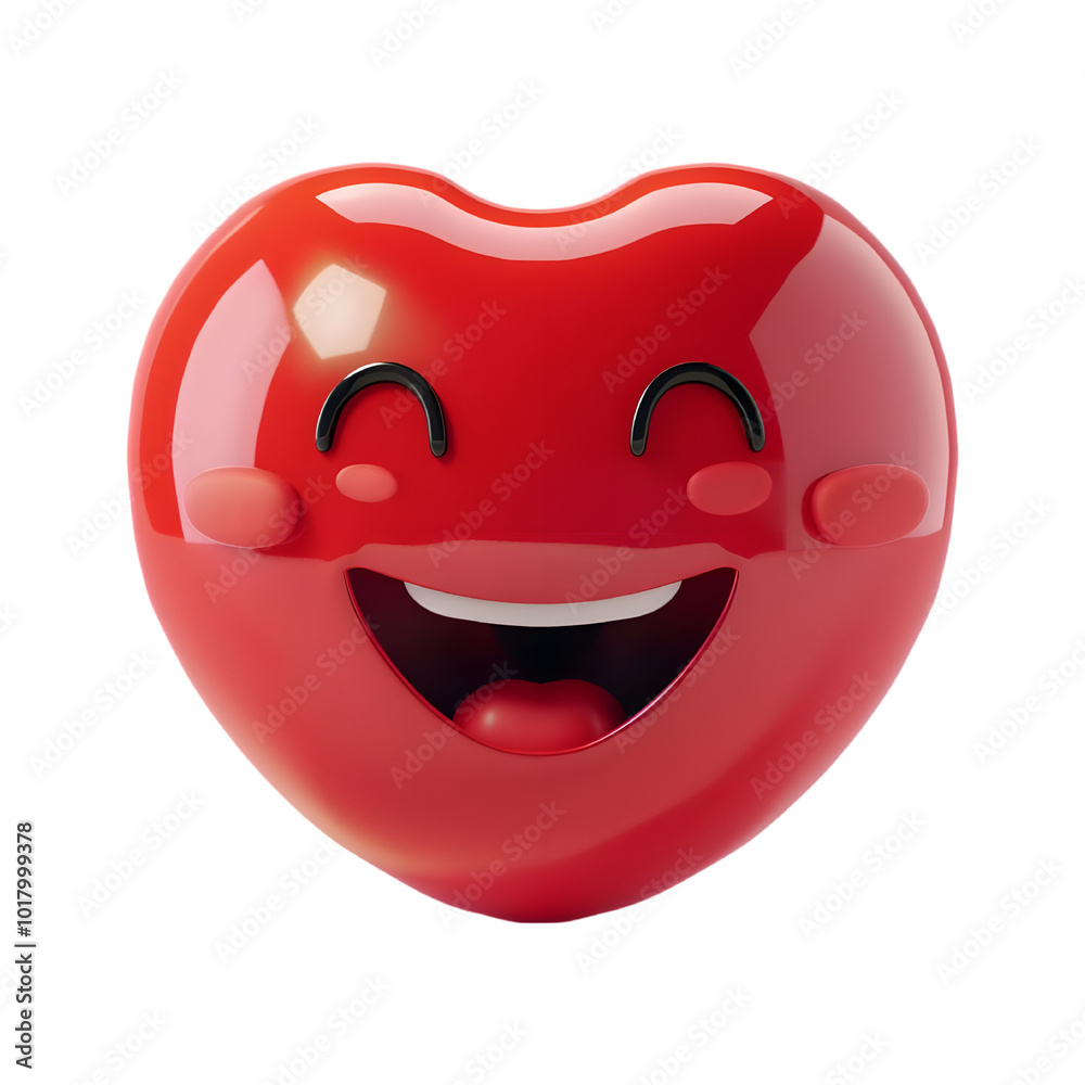 Obraz premium 3d heart smiley emoji
