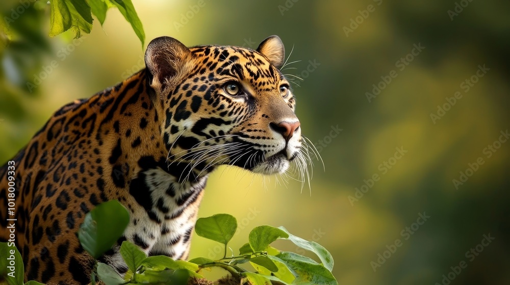 Jaguar portrait in the jungle