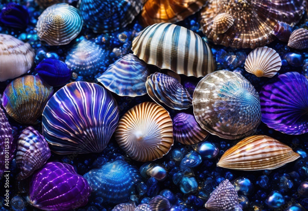 stunning close capture high quality shimmering shellfish display featuring diverse textures intricate patterns aquatic environment, seafood, colors, marine stunning close capture high quality shimmering shellfish display featuring diverse textures intricate patterns aquatic environment, seafood, colors, marine