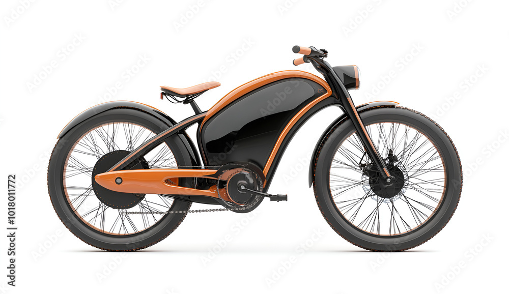 a black and orange bicycle

