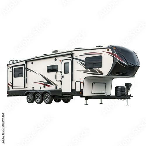 RV Trailer with Modern Design, Transparent Background