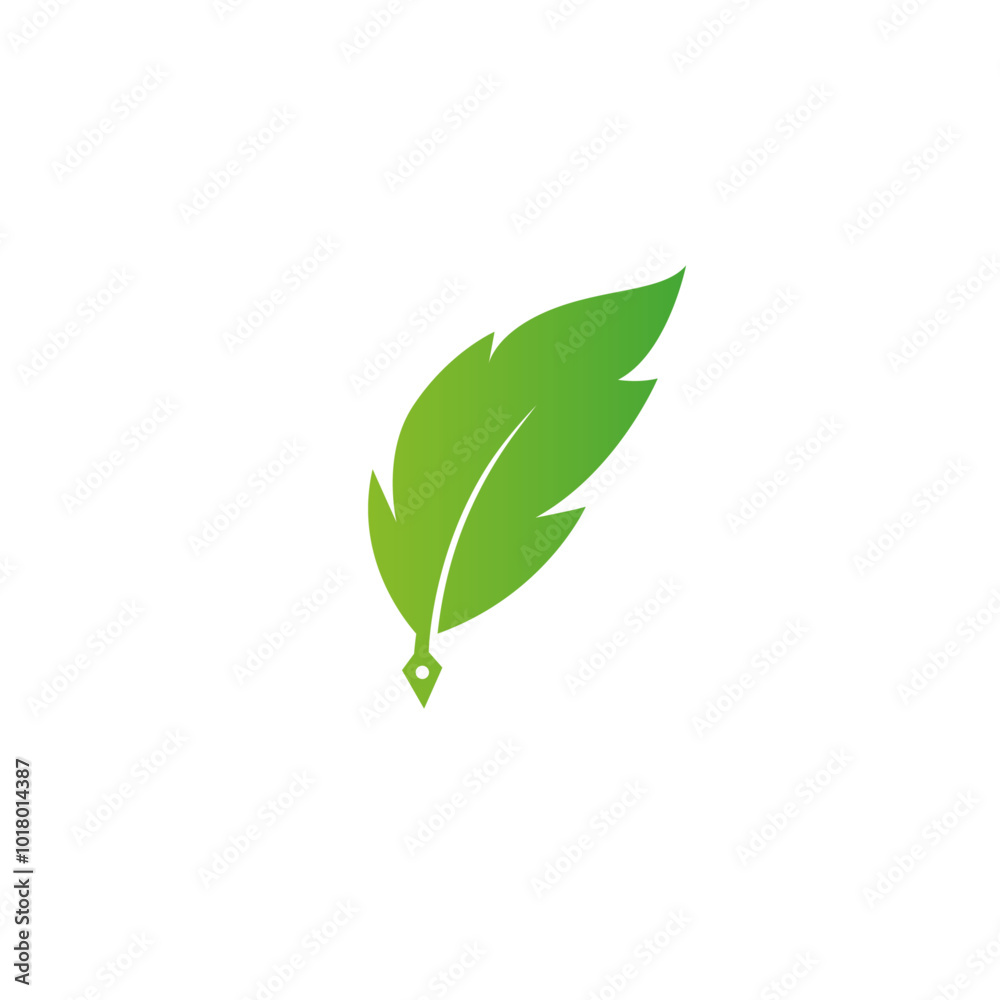 Feather pen logo icon flat vector design Feather pen logo icon flat vector design
