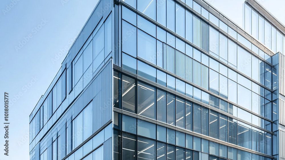 A modern office building with glass curtain walls A modern office building with glass curtain walls