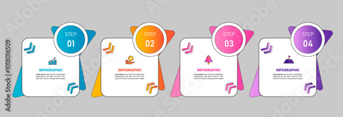 Business Infographic template with flat design.