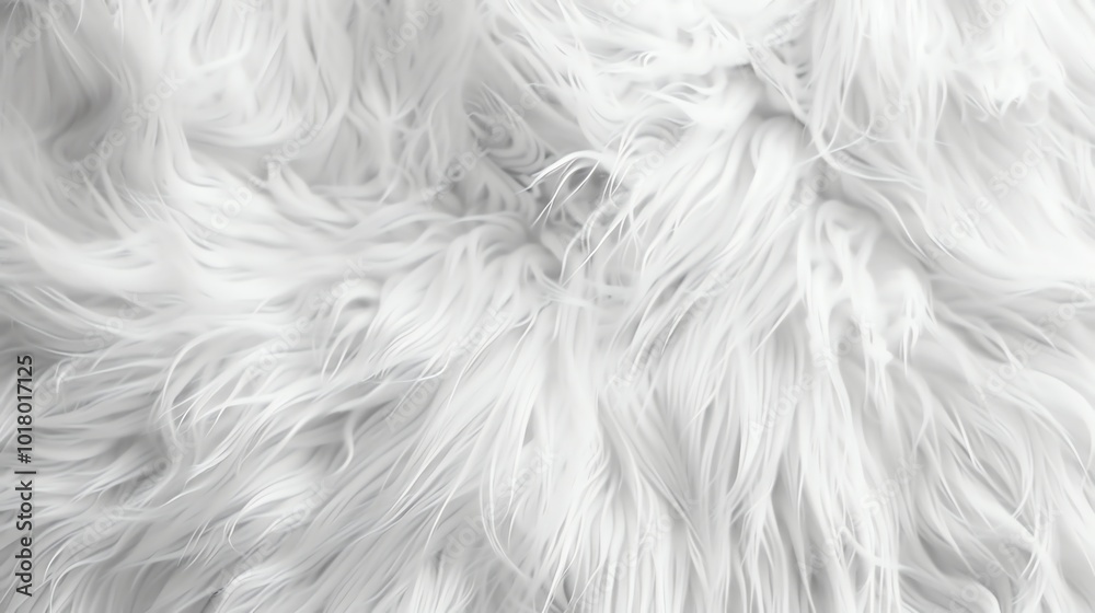 A close up of white faux fur. A close up of white faux fur.