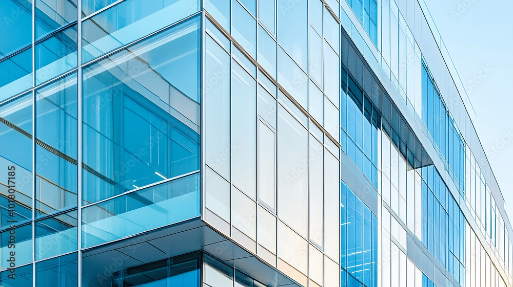 A modern office building with glass curtain walls A modern office building with glass curtain walls