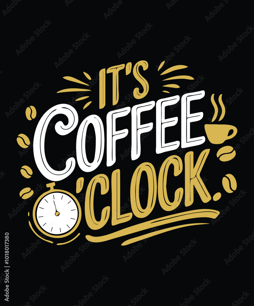 Obraz premium It's coffee clock time t-shirt