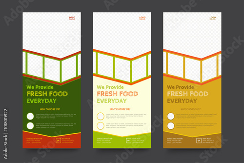 Restaurant rollup banner template, Fast food
rollup banner design