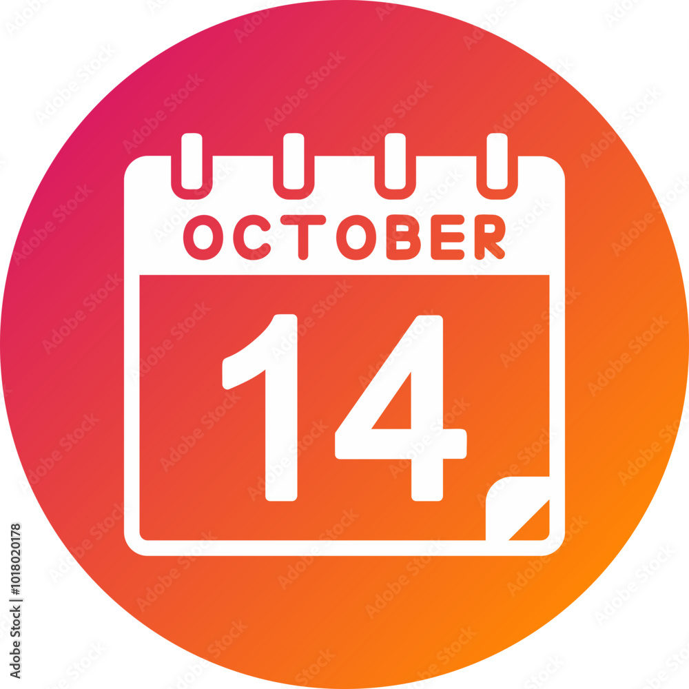 14 October Vector Icon Design 14 October Vector Icon Design