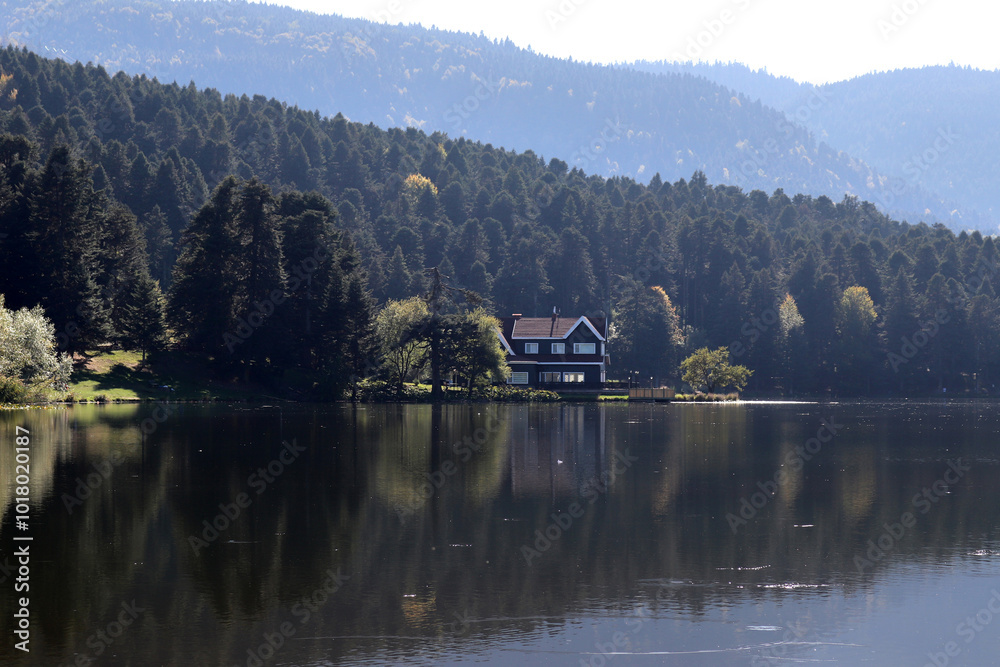 Fototapeta premium Villa by the lake. Golcuk - Bolu, Turkey