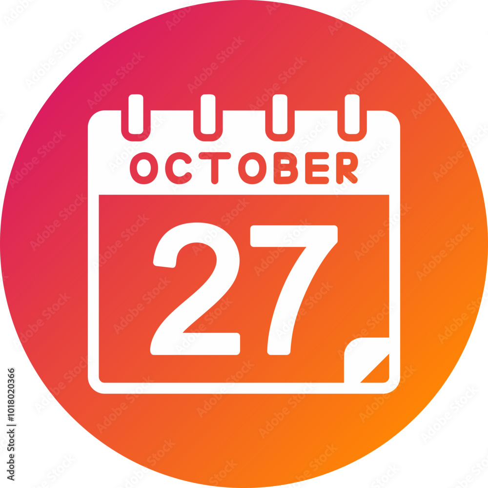 Fototapeta premium 27 October Vector Icon Design