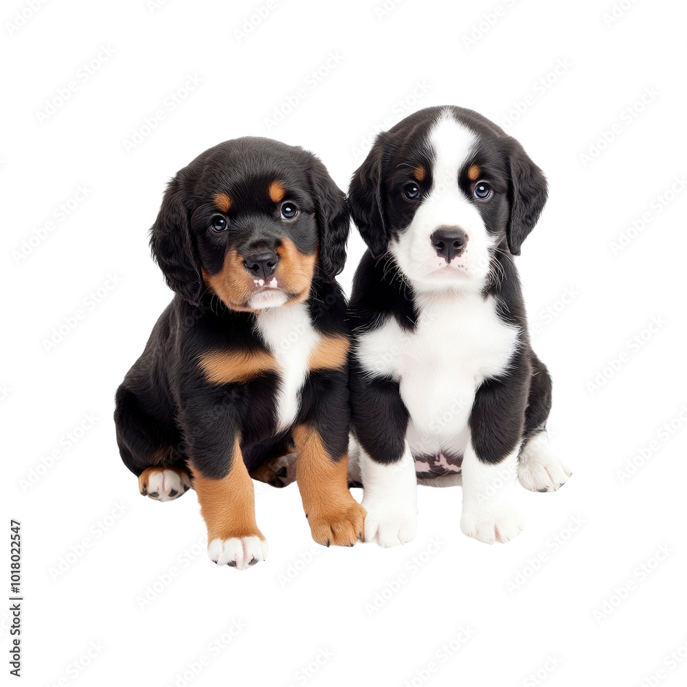Two Cute Puppies Sitting Together Two Cute Puppies Sitting Together