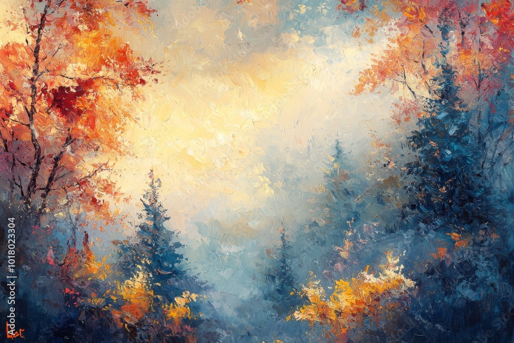 Fototapeta premium Abstract oil painting illustration background