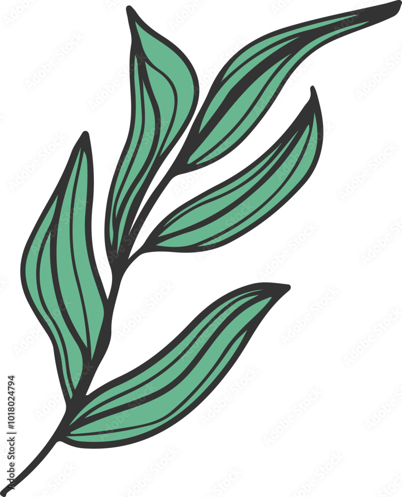 Obraz premium hand drawn abstract floral tree branch illustration