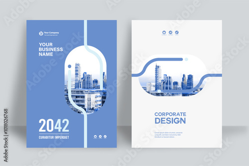 City Background Business Book Cover Design Template