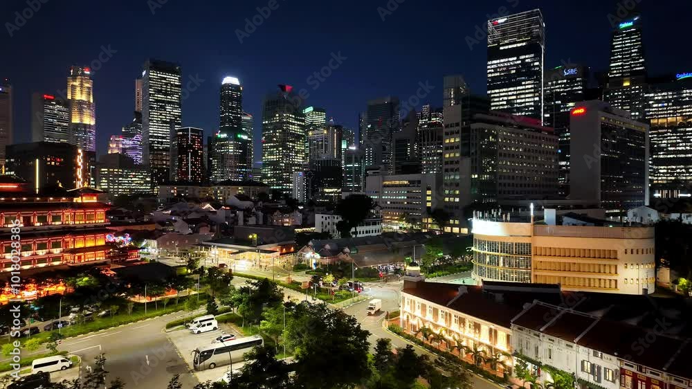 Time-lapse Cityview of Chinatown, Singapore. Time-lapse Cityview of Chinatown, Singapore.