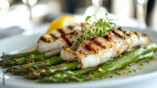 The Grilled Fish and Asparagus