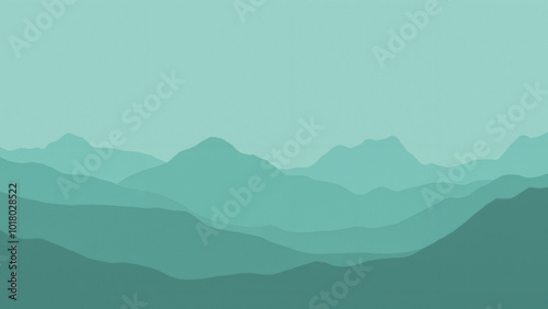 Serene Turquoise Mountain Landscape: Minimalist Nature Art for Wellness Retreats, Travel Agencies, or Home Decor