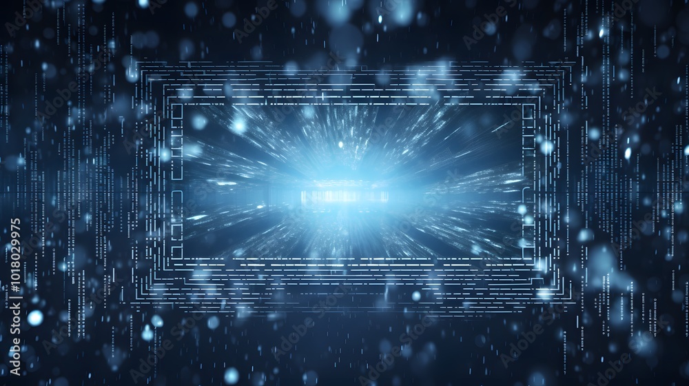 Obraz premium Cyber winter background, copy space for text