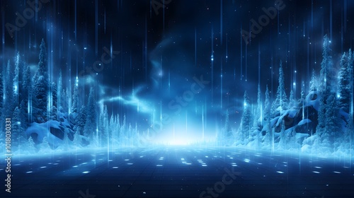  Cyber winter background  copy space for text
