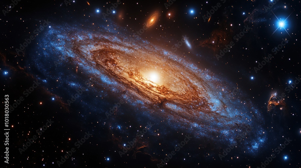 A stunning image of a galaxy showcasing its spiral structure. A stunning image of a galaxy showcasing its spiral structure.