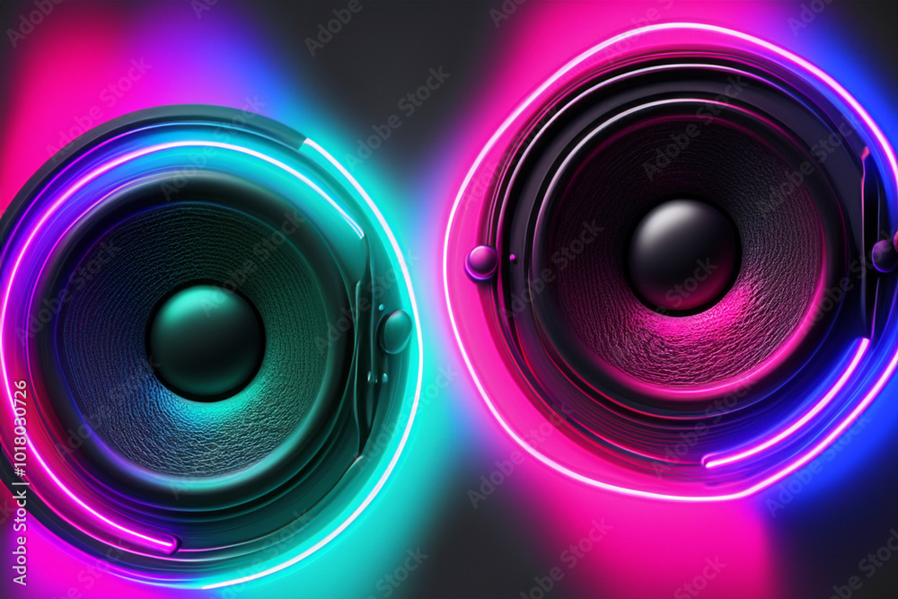 Group of people are playing music with neon lights and . speaker music technology concept. a group of colored speakers on a . a pair of neon colored speakers on a lifestyle. Group of people are playing music with neon lights and . speaker music technology concept. a group of colored speakers on a . a pair of neon colored speakers on a lifestyle.
