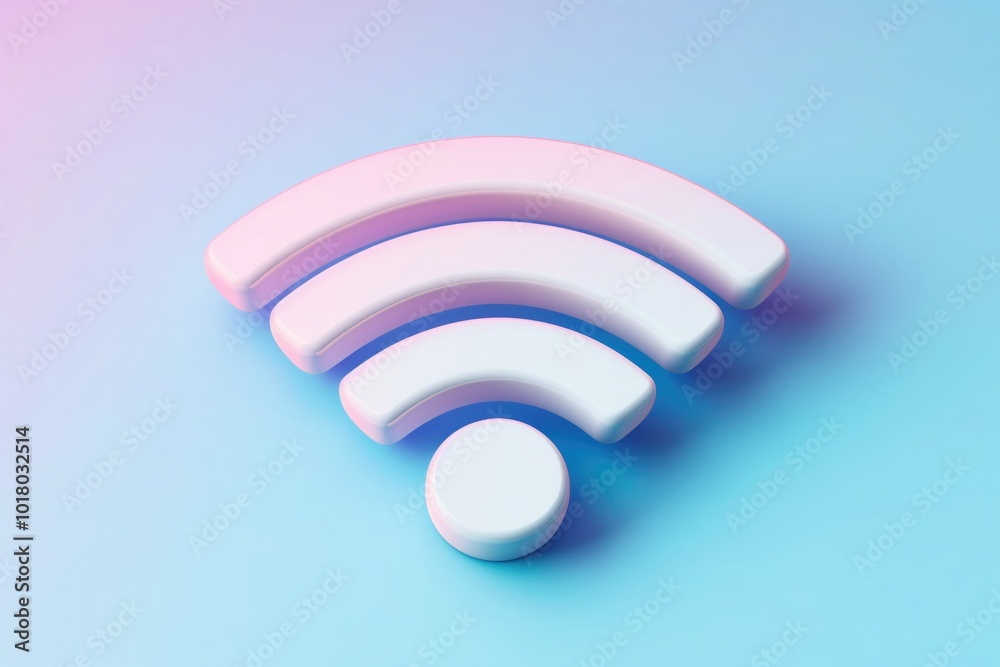 3d wifi symbol on a blue background 3d wifi symbol on a blue background