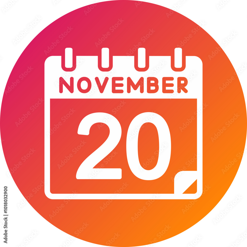 20 November Vector Icon Design 20 November Vector Icon Design